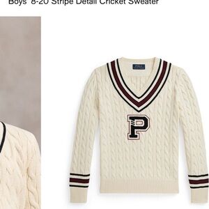 Polo by Ralph Lauren V-Neck Sweater with Stripe Details